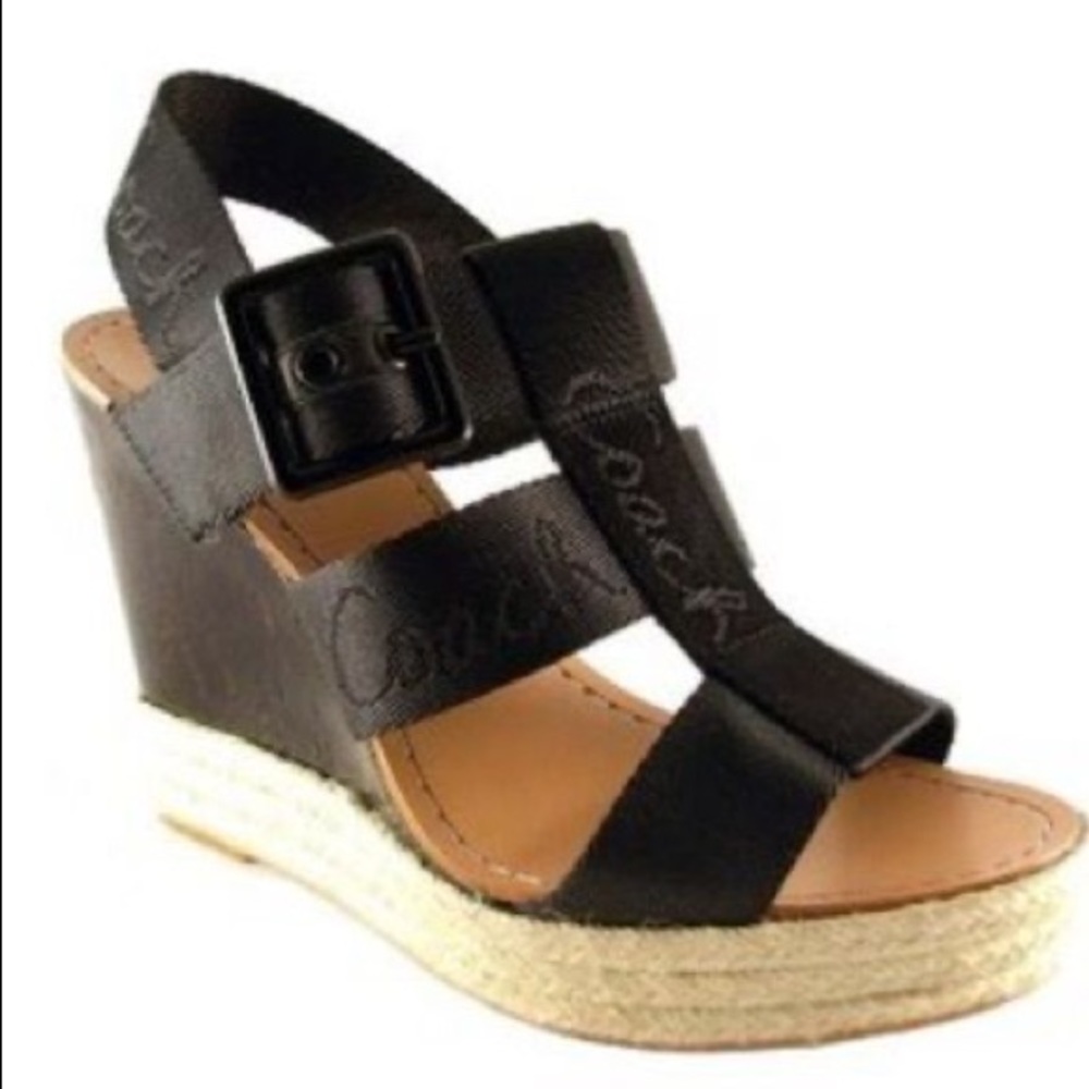 NWT Coach Maryanne Black Wedges, Size 8